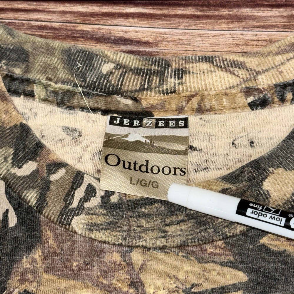 Jerzees Vintage Camo Shirt Mens Size XL 90s Outdoors Mossy Oak Break Up Y2K - Picture 3 of 8